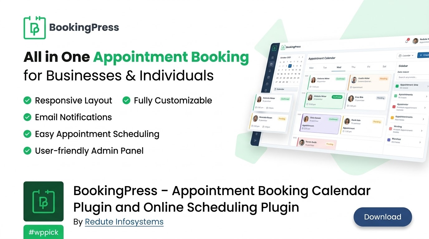 bookingpress pro appointment booking calendar plugin feature - Download the Best WordPress Plugins in One Place​