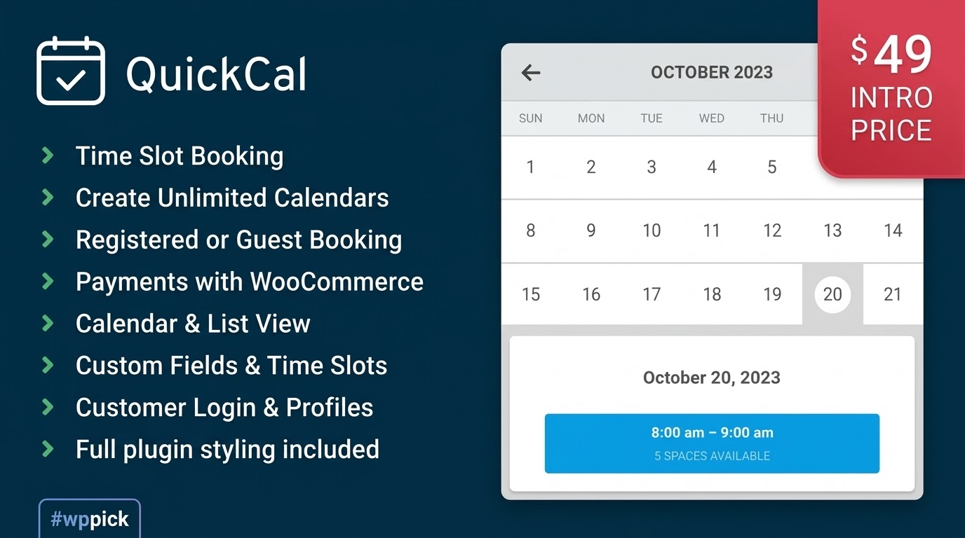 quickcal appointment booking calendar for wordpress feature - Download the Best WordPress Plugins in One Place​