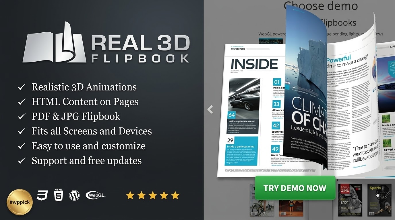Real3D FlipBook WordPress Plugin By CreativeinterctiveMedia real3d flipbook wordpress plugin by creativeinterctivemedia feature - Real3D FlipBook WordPress Plugin By CreativeinterctiveMedia