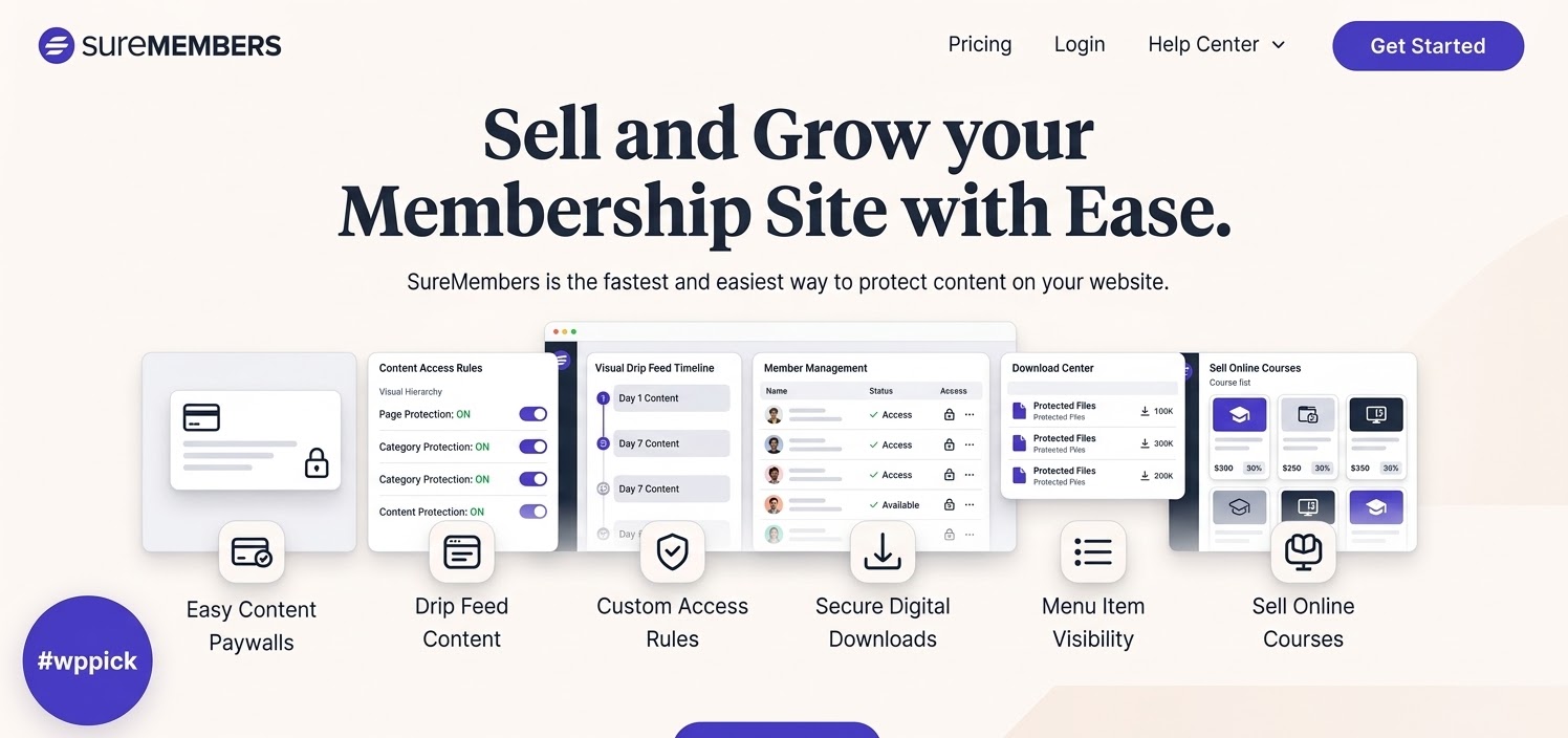 suremembers sell and grow your membership site with ease feature - Download the Best WordPress Plugins in One Place​
