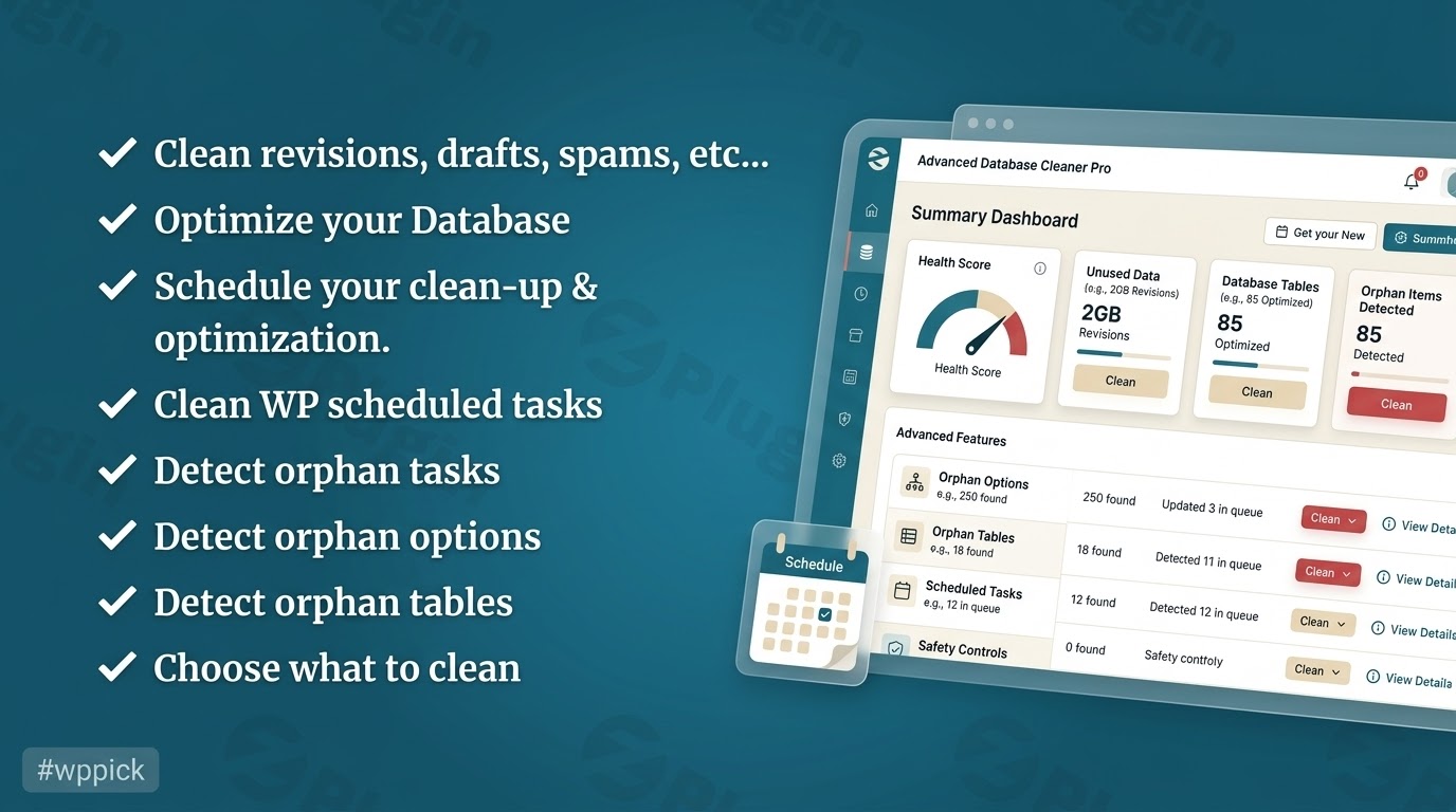 wordpress advanced database cleaner pro feature 1 - Download the Best WordPress Plugins in One Place​