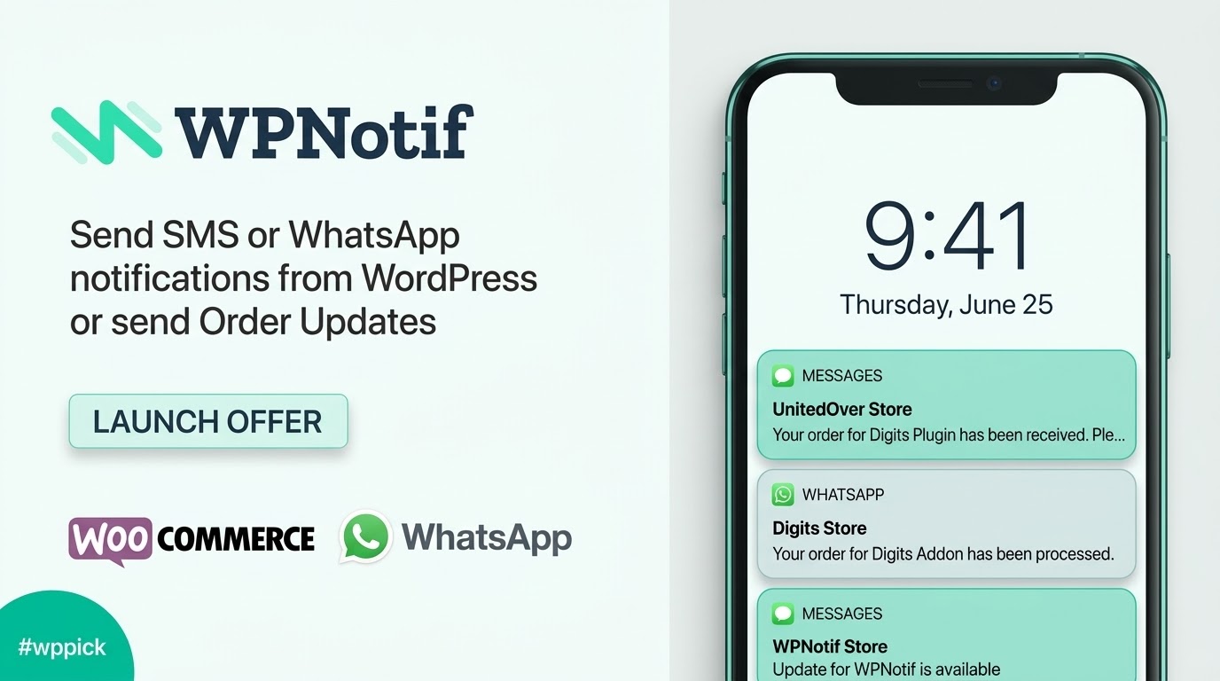 wpnotif wordpress sms whatsapp notifications feature 1 - Download the Best WordPress Plugins in One Place​