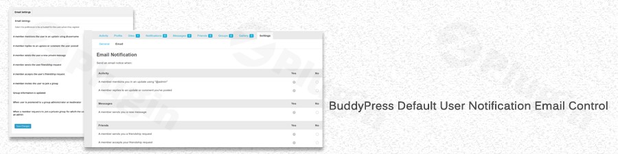 buddypress default email notification settings control plugin - Download the Best WordPress Plugins in One Place​