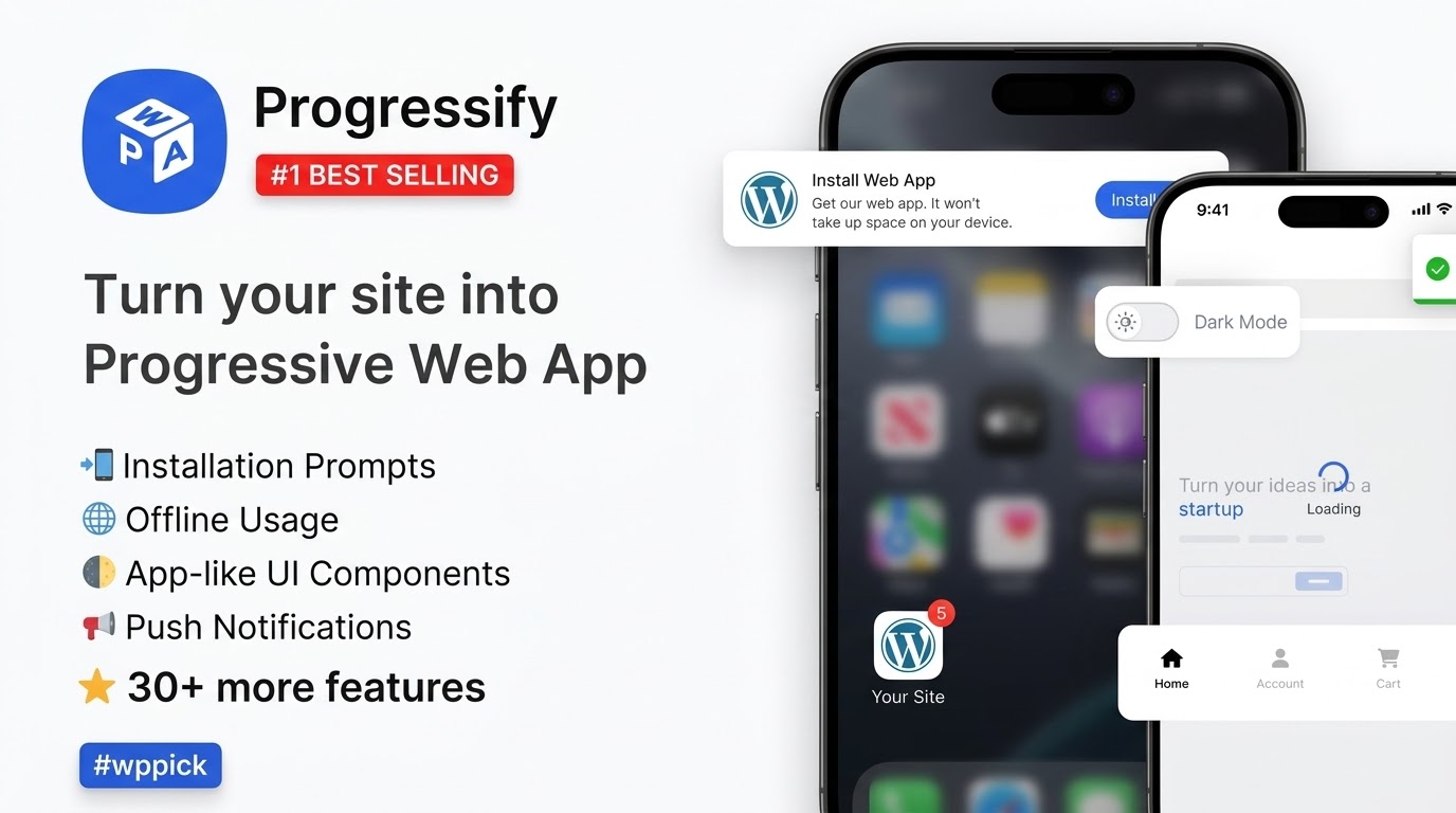 progressify progressive web app pwa for wordpress feature - Download the Best WordPress Plugins in One Place​