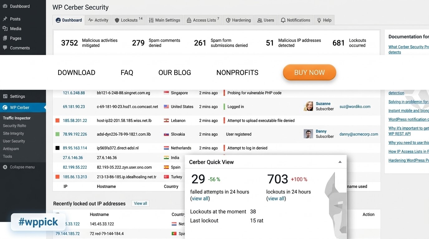 wp cerber security pro wordpress antispam malware scan feature - Download the Best WordPress Plugins in One Place​