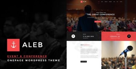 aleb event conference onepage wordpress theme plugin - Aleb - Event Conference Onepage Wordpress Theme