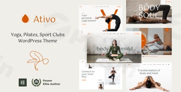 ativo pilates yoga wordpress theme plugin - Download WordPress Themes in One Place​