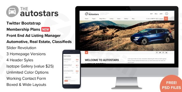 auto stars car dealership and listings wp theme plugin - Download WordPress Themes in One Place​
