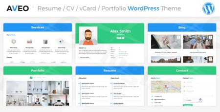 aveo cv resume wordpress theme plugin - Aveo - Cv/resume Wordpress Theme