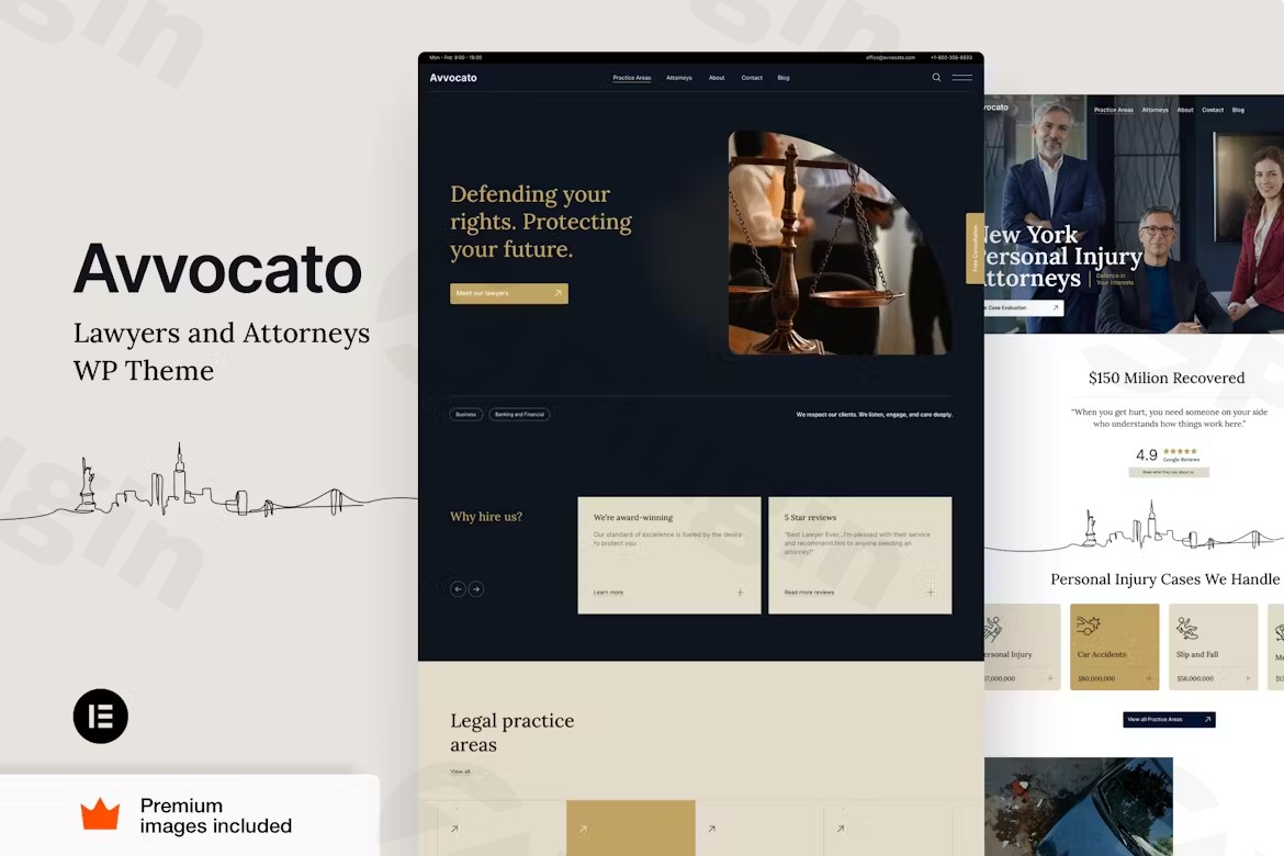 avvocato law firm wordpress theme plugin - Download WordPress Themes in One Place​