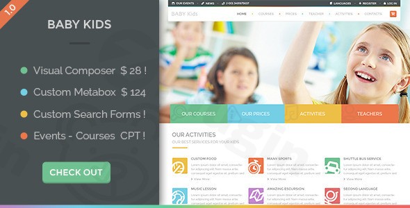 baby kids education primary school children plugin - Download WordPress Themes in One Place​