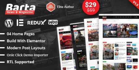 barta news magazine wordpress theme plugin - Barta - News & Magazine Wordpress Theme