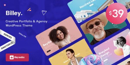 billey creative portfolio agency wordpress theme plugin - Billey - Creative Portfolio & Agency Wordpress Theme