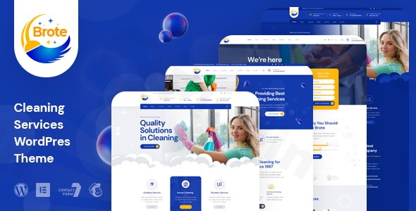 brote cleaning services wordpress theme plugin - Download WordPress Themes in One Place​