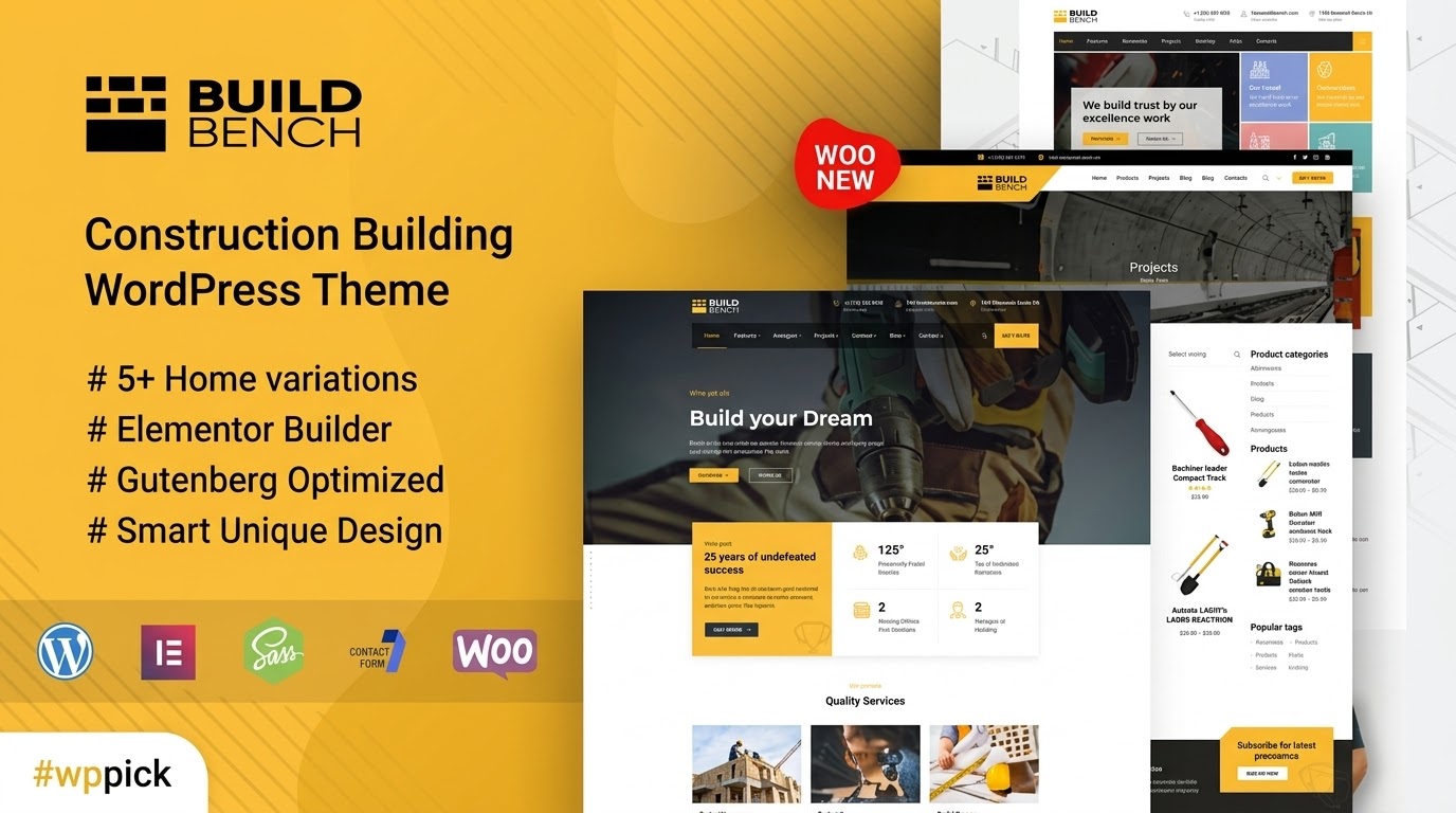 buildbench construction building wordpress theme feature - Download WordPress Themes in One Place​