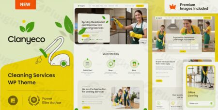 clanyeco cleaning services wordpress theme plugin - Clanyeco - Cleaning Services Wordpress Theme