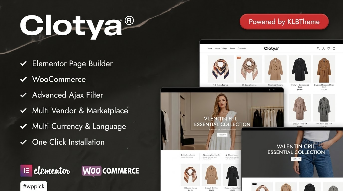 clotya fashion store ecommerce theme feature - Download WordPress Themes in One Place​