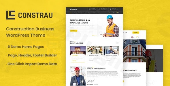 constrau construction business wordpress theme plugin - Download WordPress Themes in One Place​