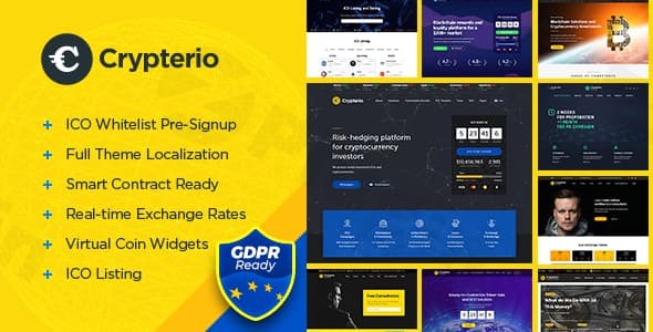 crypterio ico landing page and cryptocurrency wordpress themes plugin - Download WordPress Themes in One Place​
