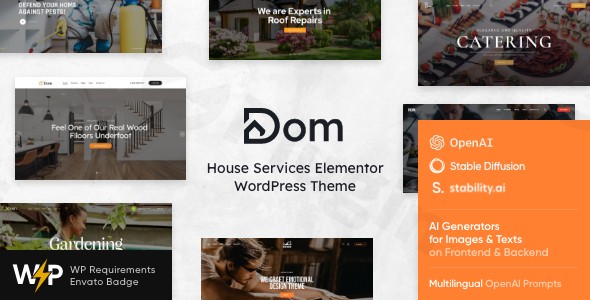 dom house services elementor wordpress theme plugin - Download WordPress Themes in One Place​