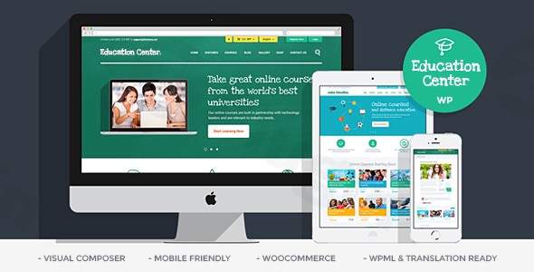 education center lms online university school courses studying wordpress theme plugin - Download WordPress Themes in One Place​