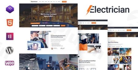 electrician electricity services wordpress theme plugin - Electrician - Electricity Services Wordpress Theme