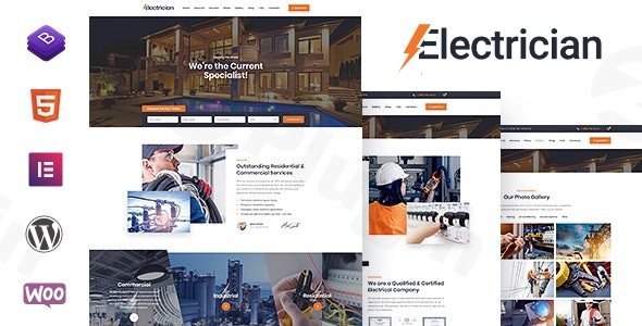 electrician electricity services wordpress theme plugin - Download WordPress Themes in One Place​