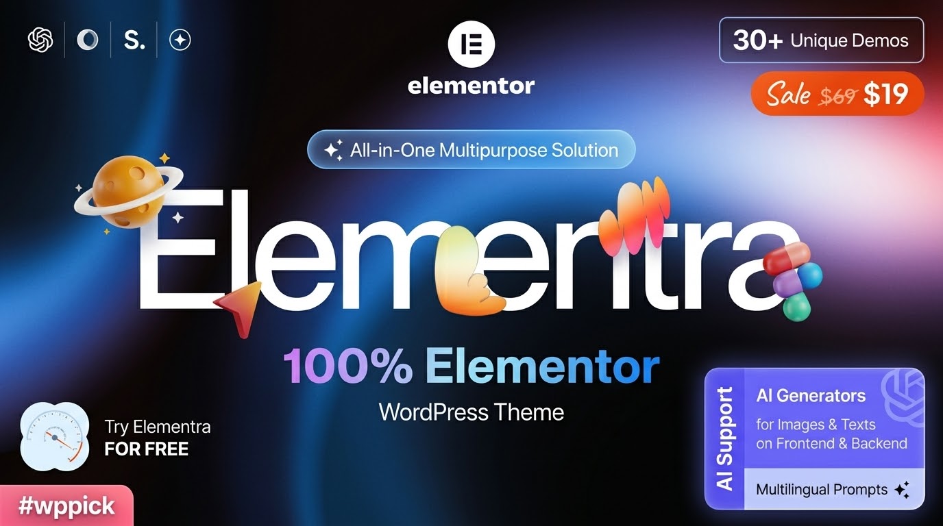 elementra 100 elementor wordpress theme feature - Download WordPress Themes in One Place​
