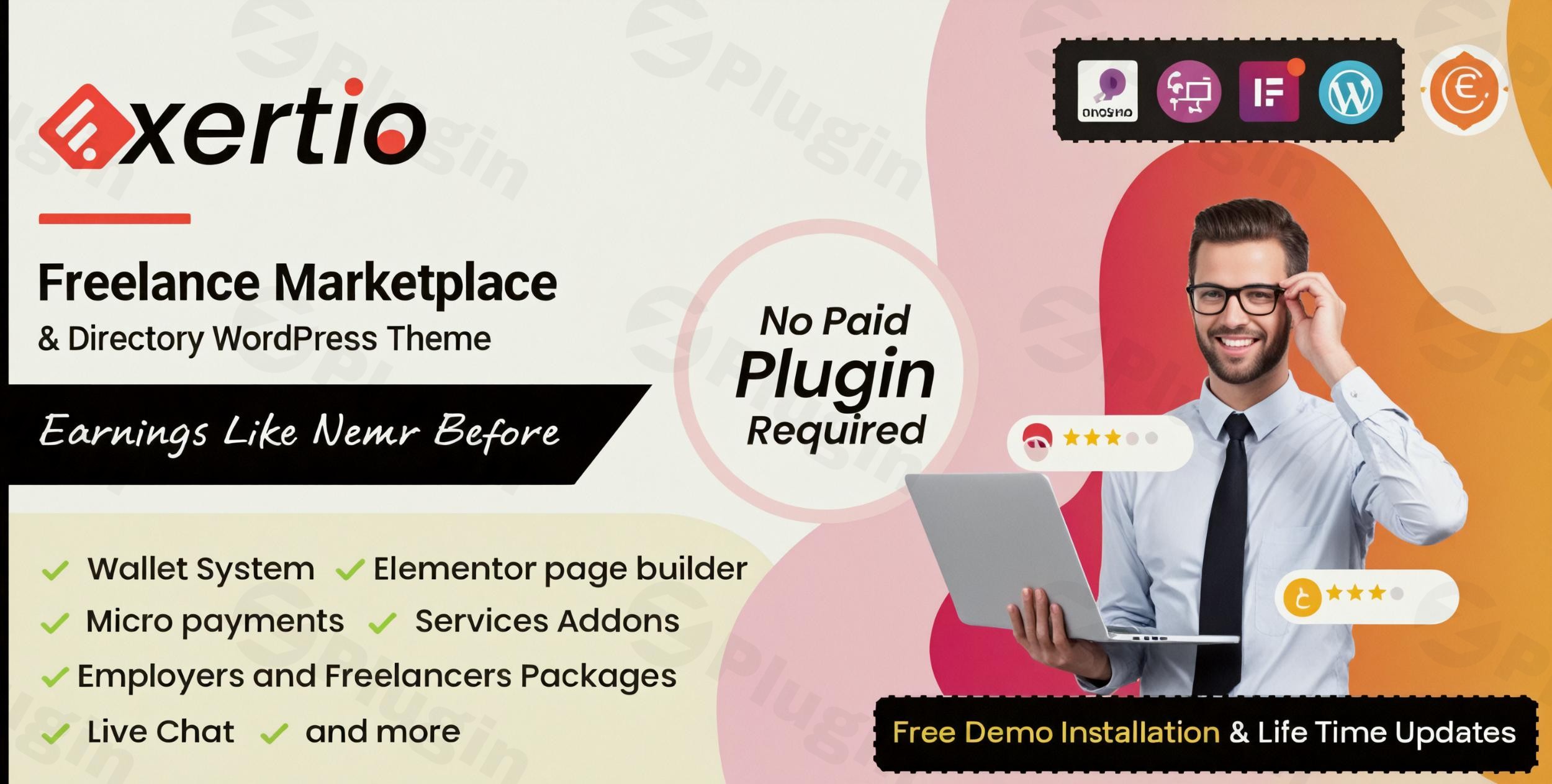 exertio freelance marketplace wordpress theme plugin - Download WordPress Themes in One Place​