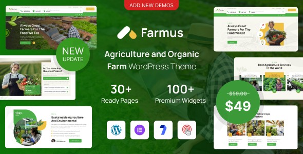 farmus agriculture and organic farm wordpress theme plugin - Download WordPress Themes in One Place​