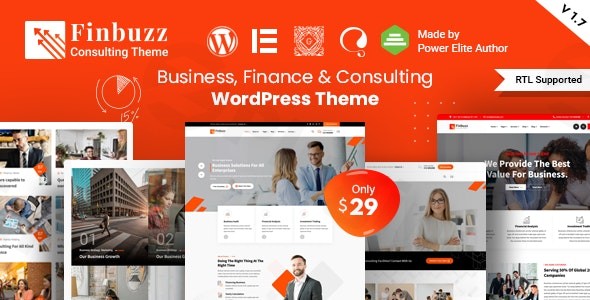 finbuzz corporate business wordpress theme plugin - Download WordPress Themes in One Place​
