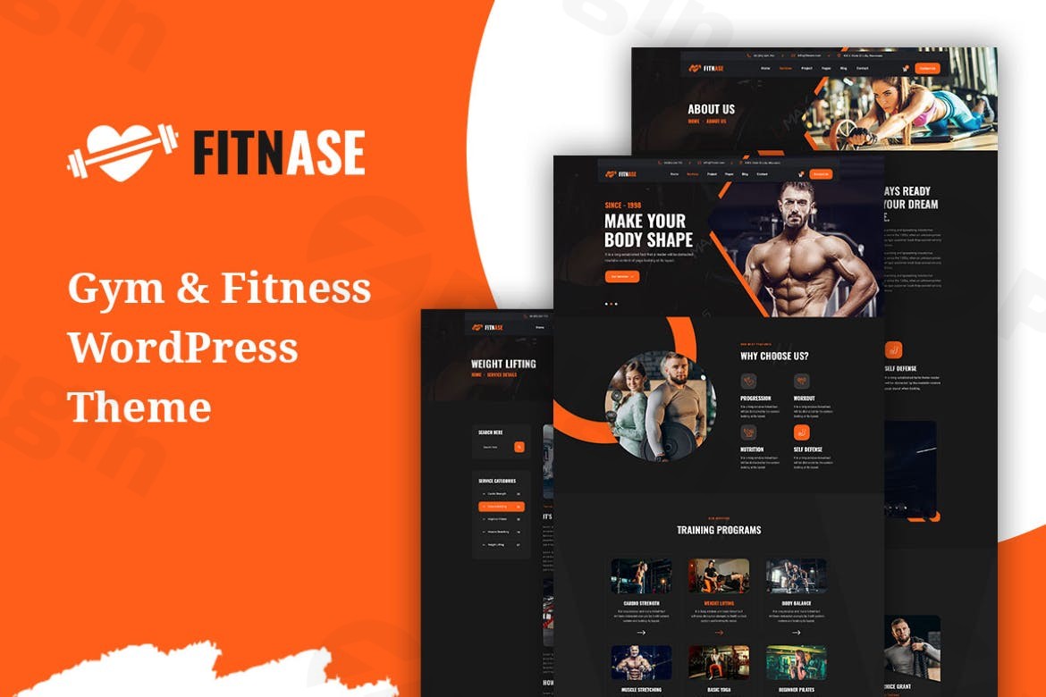 fitnase gym and fitness wordpress theme plugin - Download WordPress Themes in One Place​