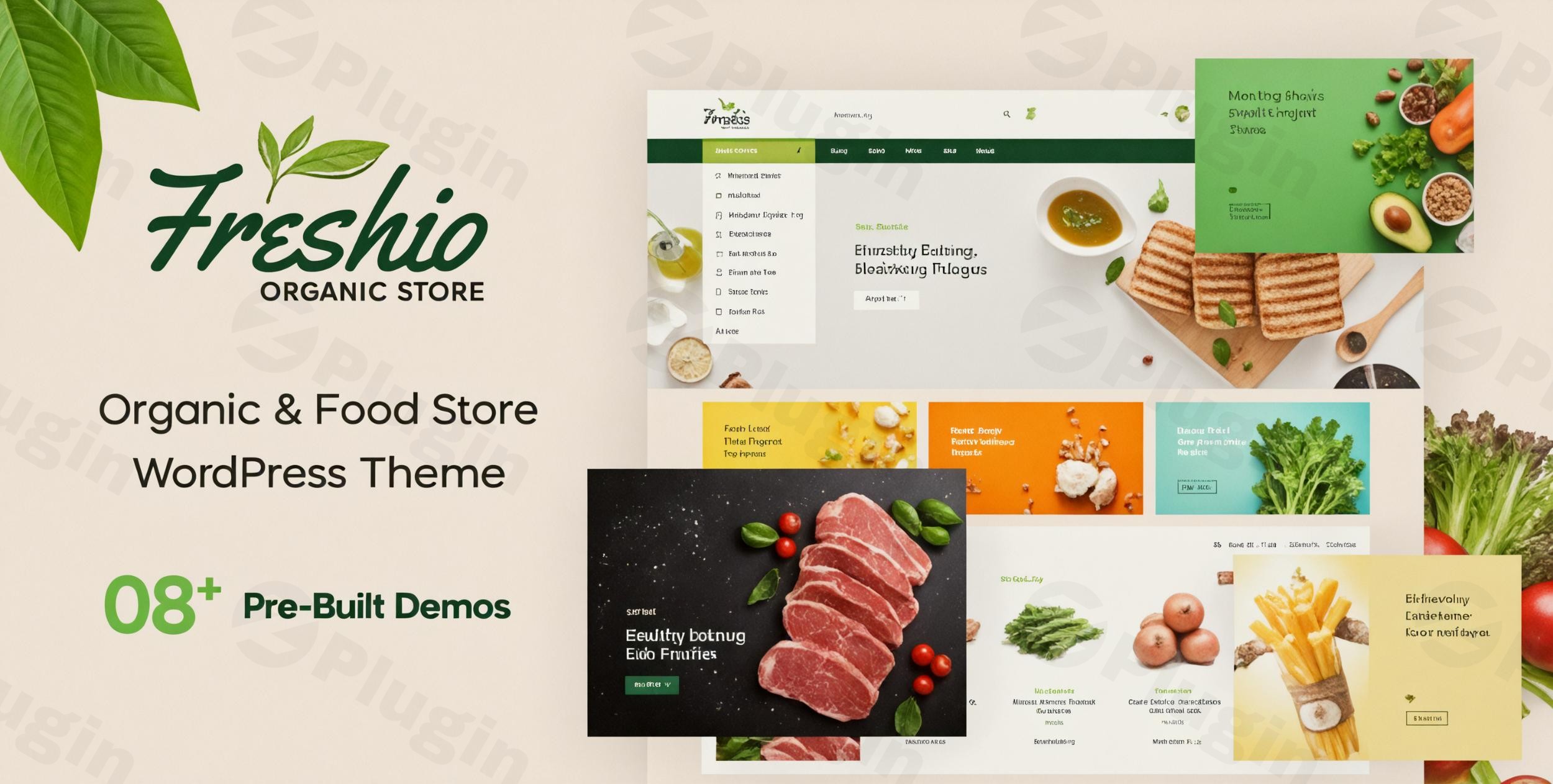 freshio organic food store wordpress theme plugin - Download WordPress Themes in One Place​