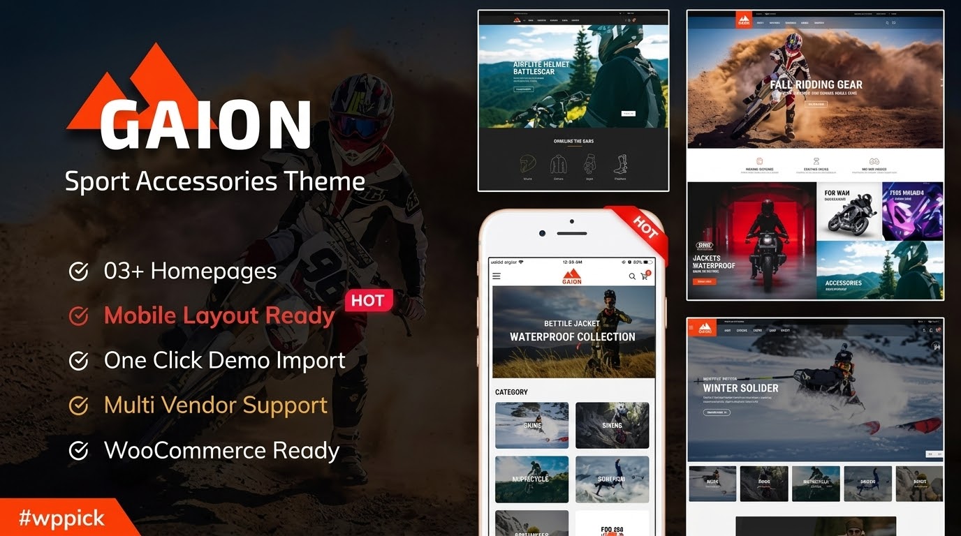 gaion sport accessories shop wordpress woocommerce theme mobile layout ready feature - Gaion - Sport Accessories Shop Wordpress Woocommerce Theme (mobile Layout Ready)