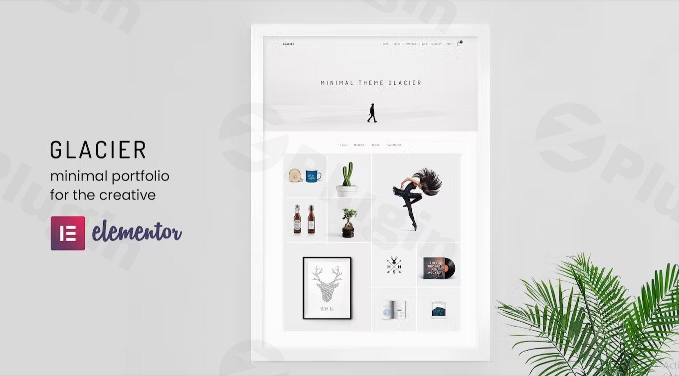 glacier minimal wordpress portfolio theme plugin - Download WordPress Themes in One Place​