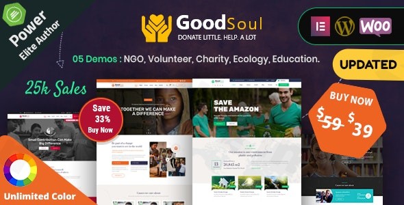 goodsoul charity fundraising wordpress theme plugin - Download WordPress Themes in One Place​
