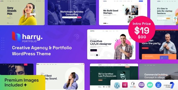 harry creative agency portfolio wordpress theme plugin - Download WordPress Themes in One Place​