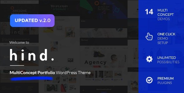 hind multi concept portfolio photography wordpress theme plugin - Download WordPress Themes in One Place​