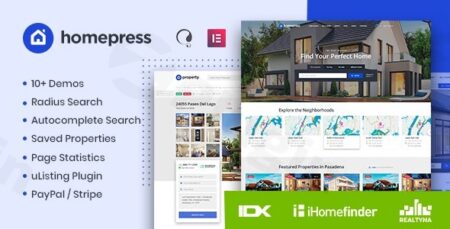 homepress real estate wordpress themes plugin - Homepress - Real Estate Wordpress Themes