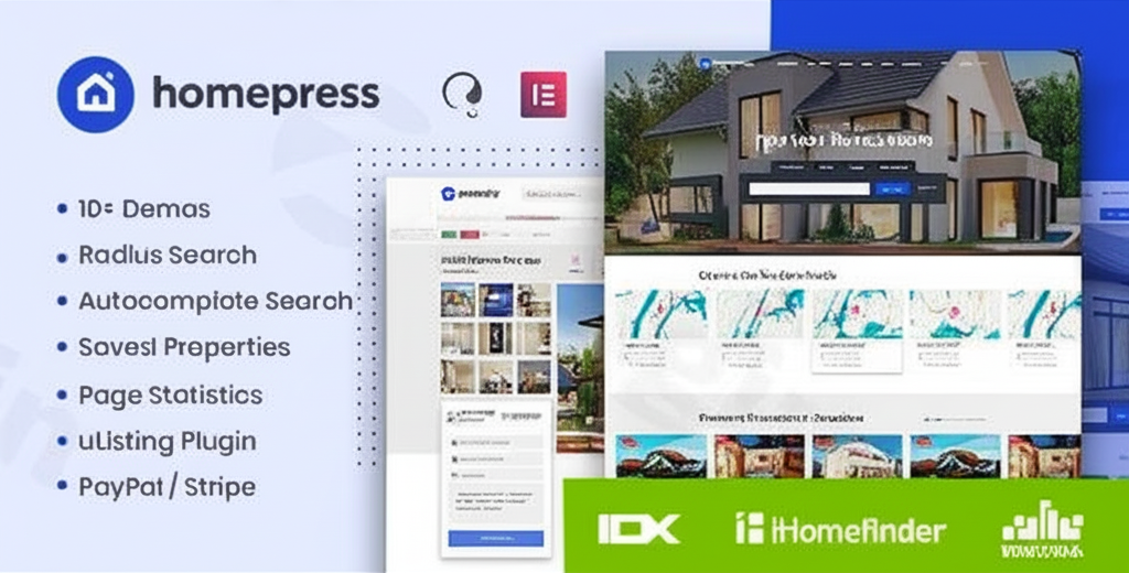 Download WordPress Themes in One Place 7 homepress real estate wordpress themes plugin logo - Download WordPress Themes in One Place