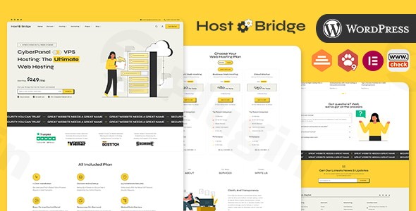 hostbridge whmcs hosting devops agency wordpress theme plugin - Download WordPress Themes in One Place​