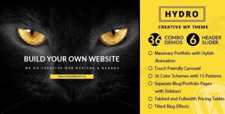 hydro one page portfolio wordpress theme plugin - Hydro - One Page Portfolio Wordpress Theme