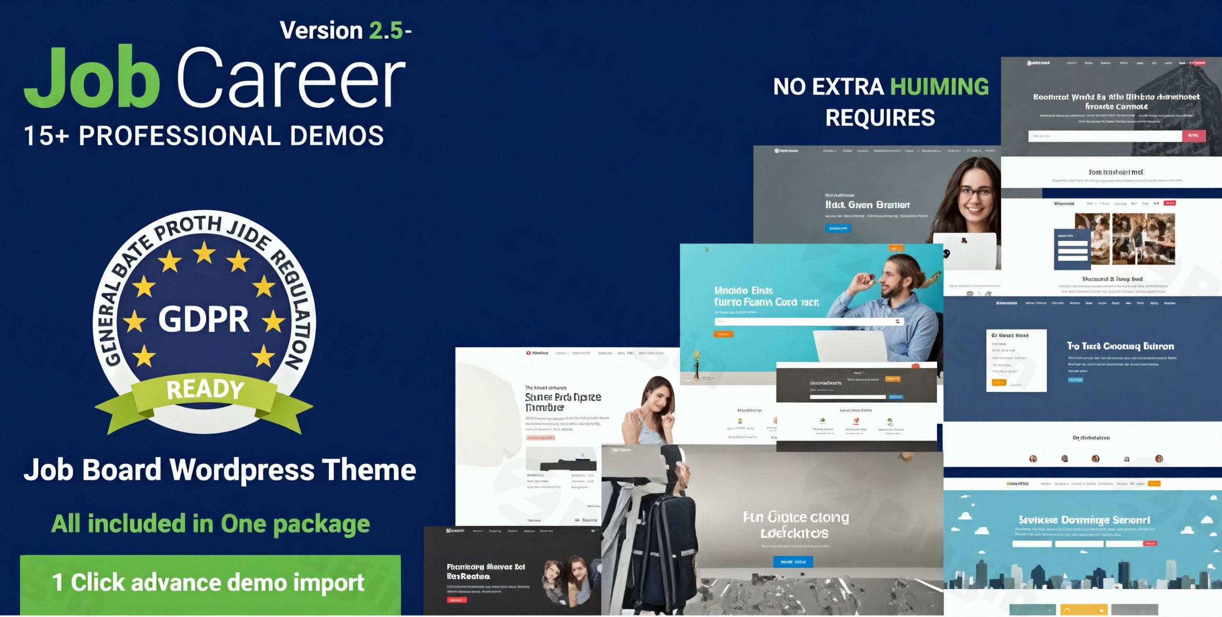 jobcareer best job board responsive wordpress theme plugin - Download WordPress Themes in One Place​