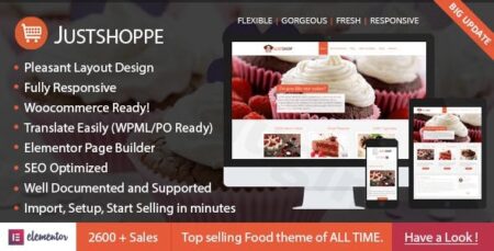 justshoppe elementor cake bakery wordpress theme plugin - Justshoppe - Elementor Cake Bakery Wordpress Theme