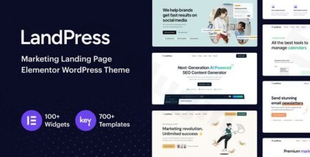 landpress marketing landing page elementor wordpress theme plugin - Landpress - Marketing Landing Page Elementor Wordpress Theme