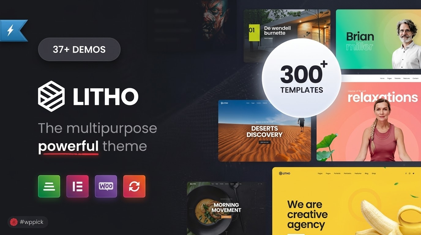 litho multi purpose elementor wordpress theme feature - Download WordPress Themes in One Place​