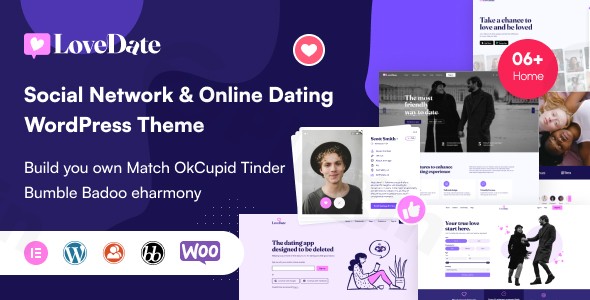 lovedate social dating network wordpress theme plugin - Download WordPress Themes in One Place​