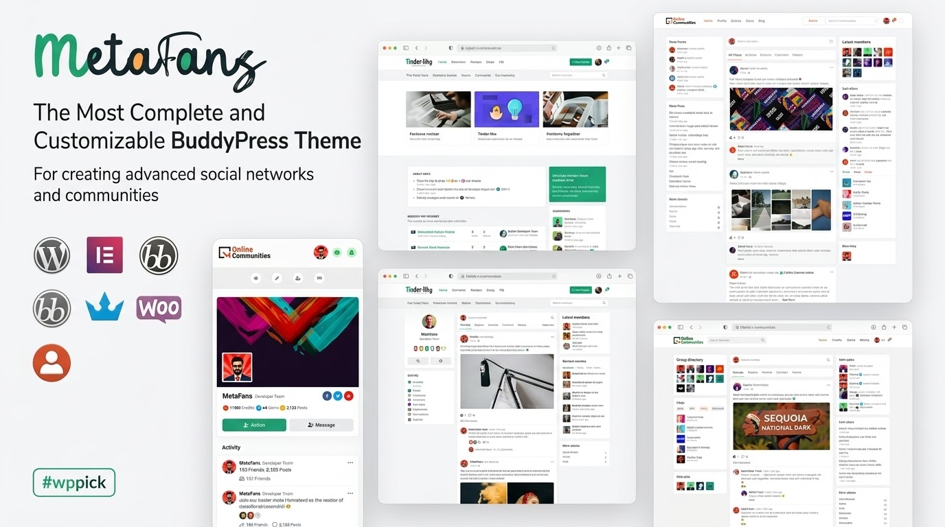 metafans community social network buddypress theme feature - Download WordPress Themes in One Place​