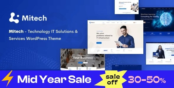 mitech technology it solutions services wordpress theme plugin - Download WordPress Themes in One Place​