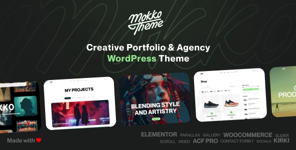 mokko creative portfolio agency wordpress theme plugin - Download WordPress Themes in One Place​
